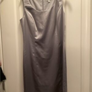 Tahari Silver Sleeveless Midi Dress